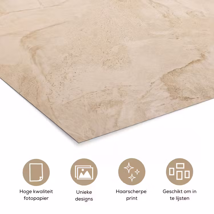 Textuur - Patroon - Abstract - Modern - Beige poster papier klein -closeup_NL
