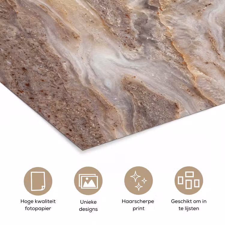 Textuur - Steen - Abstract - Beige poster papier klein -closeup_NL