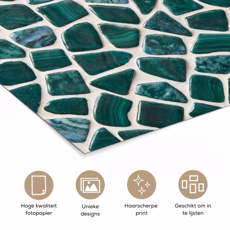 Textuur - Steen - Groen - Abstract - Patroon poster papier klein -closeup_NL