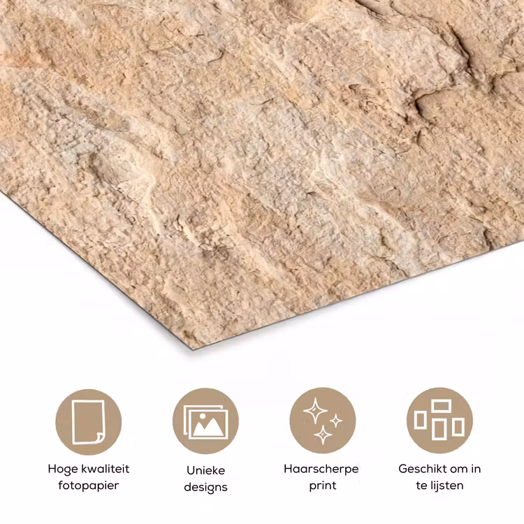 Textuur - Steen - Natuur - Beige poster papier klein -closeup_NL