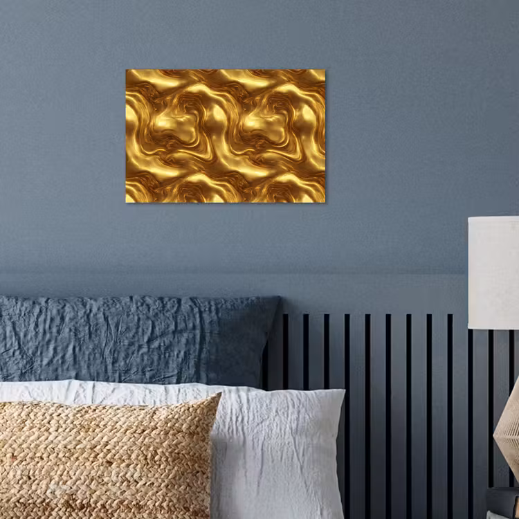 Textuur - Vloeibaar - Organisch - Goud poster papier klein 62 -sfeer2