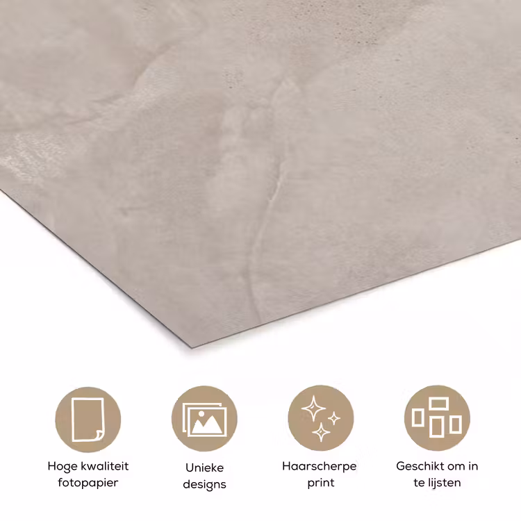 Textuur - Wand - Modern - Beige - Abstract poster papier klein -closeup_NL