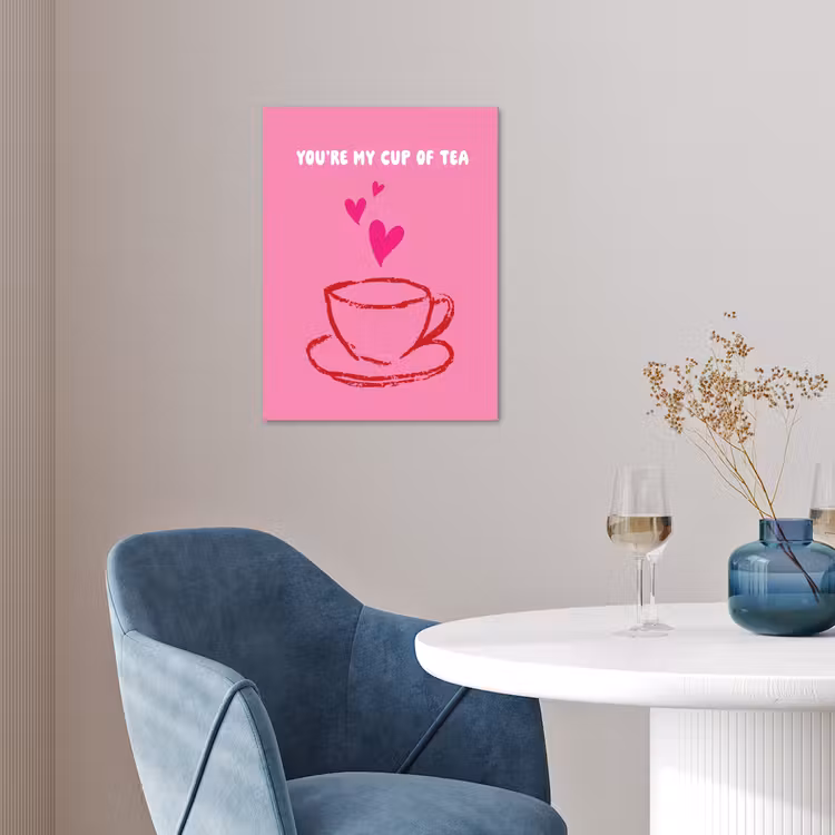 Thee - Roze - Valentijn - Tekst poster papier klein -sfeer3