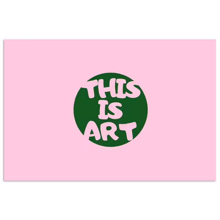 This is art - Tekst - Cirkel - Groen poster papier klein -3d