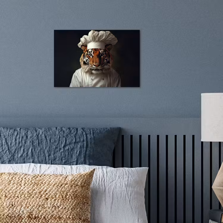 Tijger - Kokskleding - Bruin poster papier klein -sfeer2