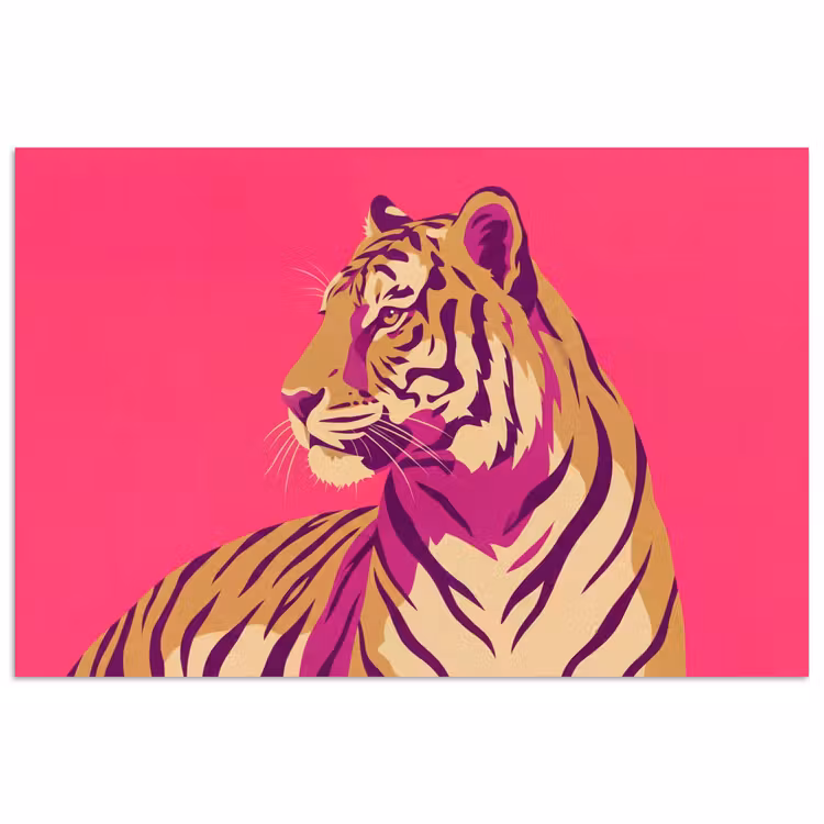 Tijger - Modern - Neon poster papier klein -3d