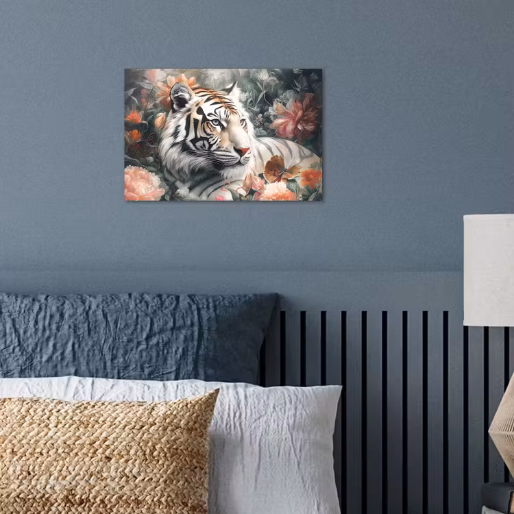 Tijger - Wilde dieren - Bloemen - Jungle poster papier klein -sfeer2