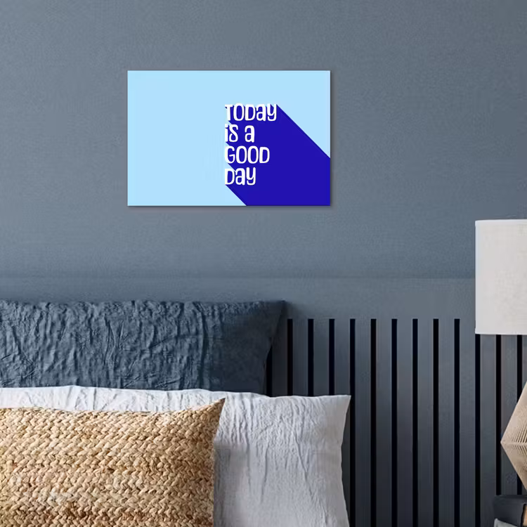 Today is a good day - Blauw - Schaduw poster papier klein -sfeer2