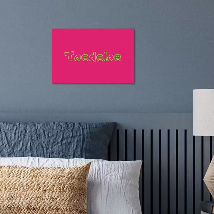 Toedeloe - Groen - Roze poster papier klein -sfeer2