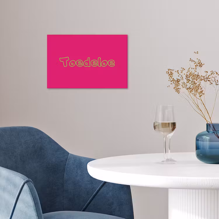 Toedeloe - Groen - Roze poster papier klein -sfeer3