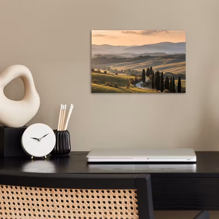 Toscaans - Landschap - Heuvels poster papier klein -sfeer1