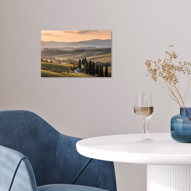 Toscaans - Landschap - Heuvels poster papier klein -sfeer3