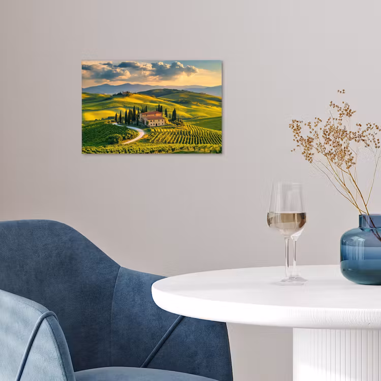 Toscane - Landschap - Wijngaarden poster papier klein -sfeer3