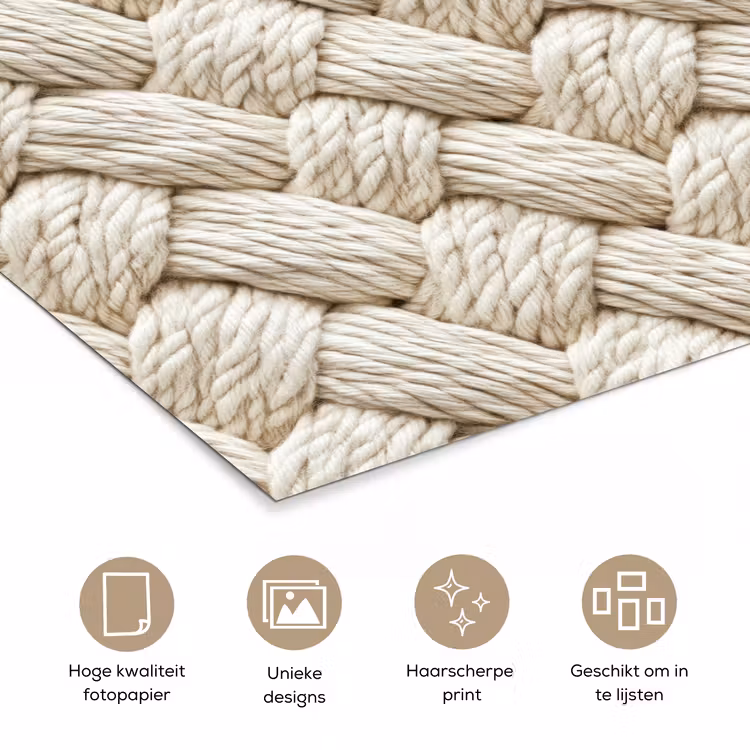 Touw - Gebreid - Beige poster papier klein 62 -closeup_NL