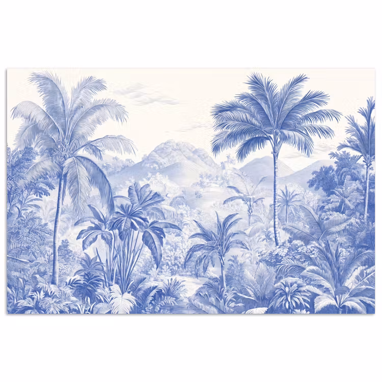 Tropisch - Jungle - Blauw poster papier klein -3d