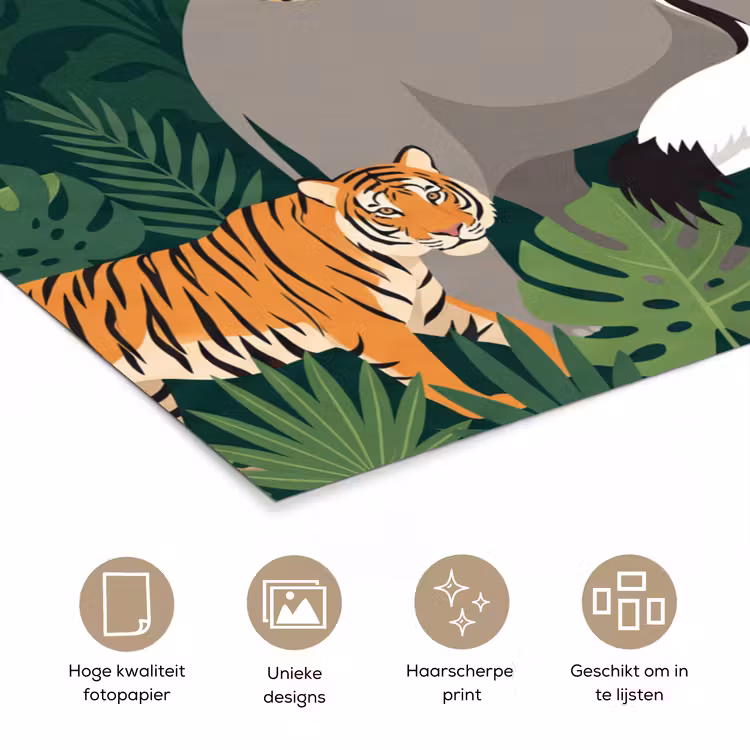 Tropisch - Jungle - Groen poster papier klein -closeup_NL