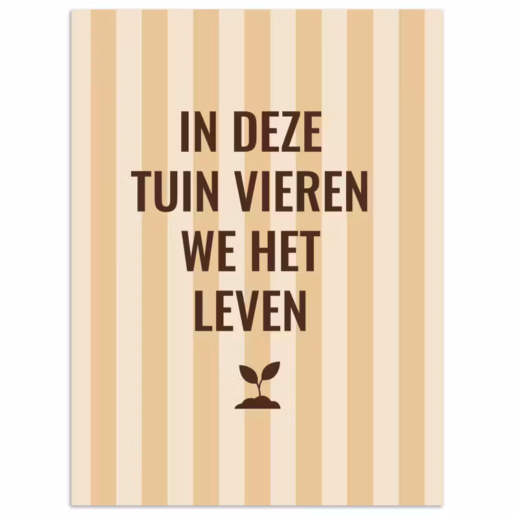 Tuin - Quote - Strepen - Zomer poster papier klein -3d