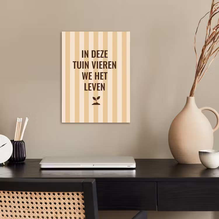 Tuin - Quote - Strepen - Zomer poster papier klein -sfeer1