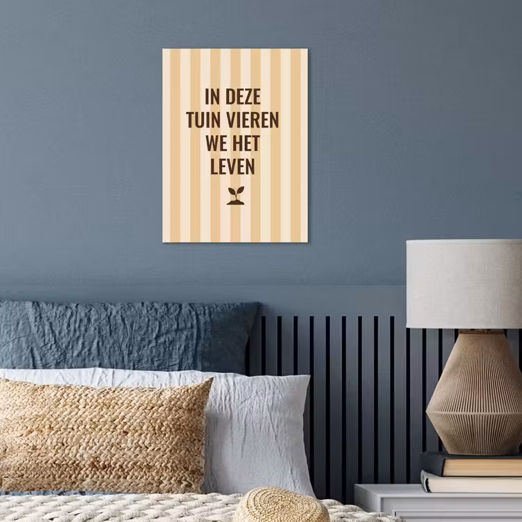 Tuin - Quote - Strepen - Zomer poster papier klein -sfeer2