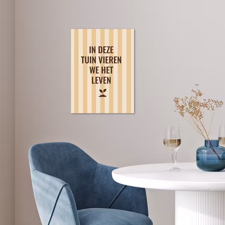Tuin - Quote - Strepen - Zomer poster papier klein -sfeer3