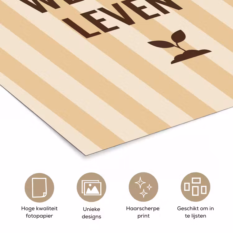 Tuin - Quote - Strepen - Zomer poster papier klein -closeup_NL