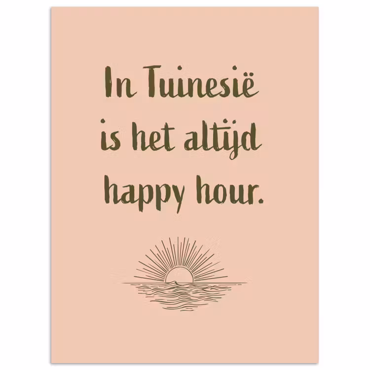 Tuin - Roze - Quote - Zon poster papier klein -3d