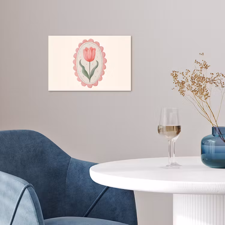 Tulp - Lijst - Ovaal - Illustratie poster papier klein -sfeer3