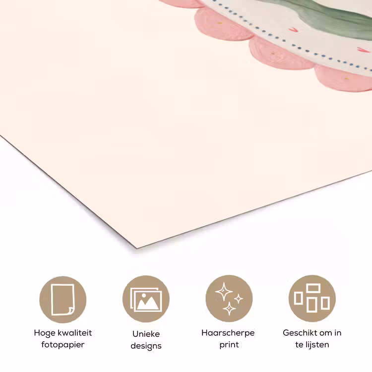 Tulp - Lijst - Ovaal - Illustratie poster papier klein -closeup_NL