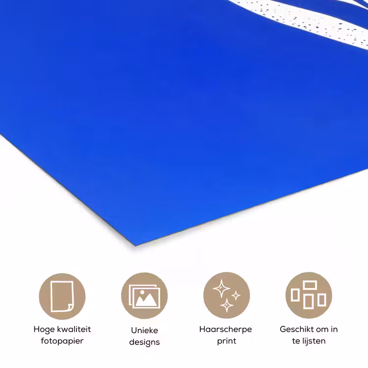 Tulp - Minimalistisch - Bladeren - Wit poster papier klein -closeup_NL