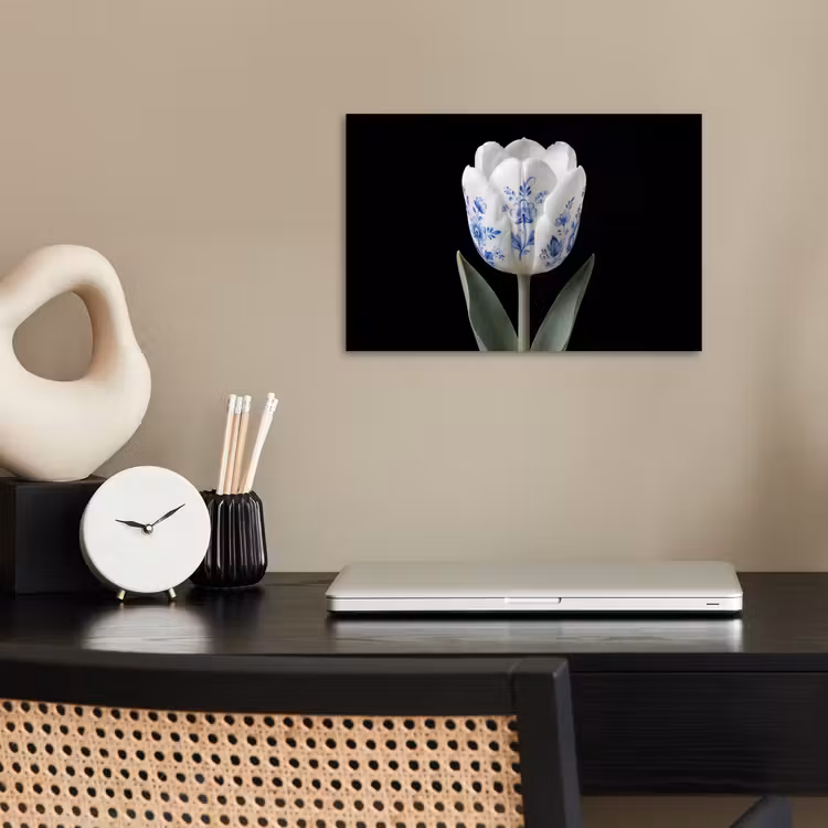 Tulp - Patroon - Blauw poster papier klein -sfeer1