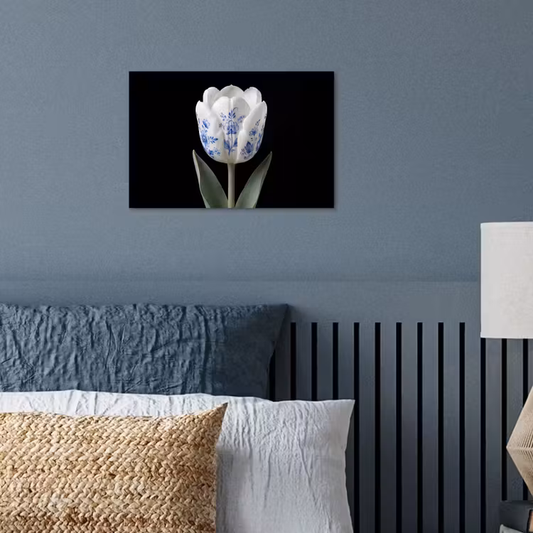 Tulp - Patroon - Blauw poster papier klein -sfeer2
