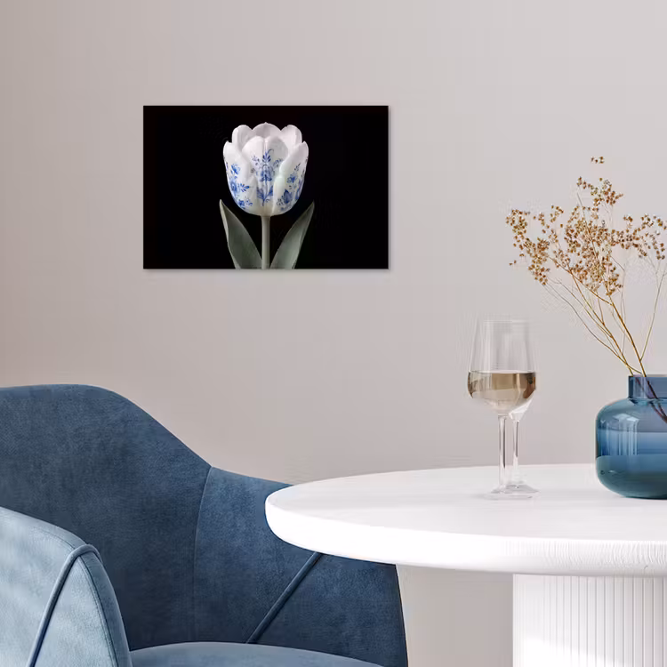 Tulp - Patroon - Blauw poster papier klein -sfeer3