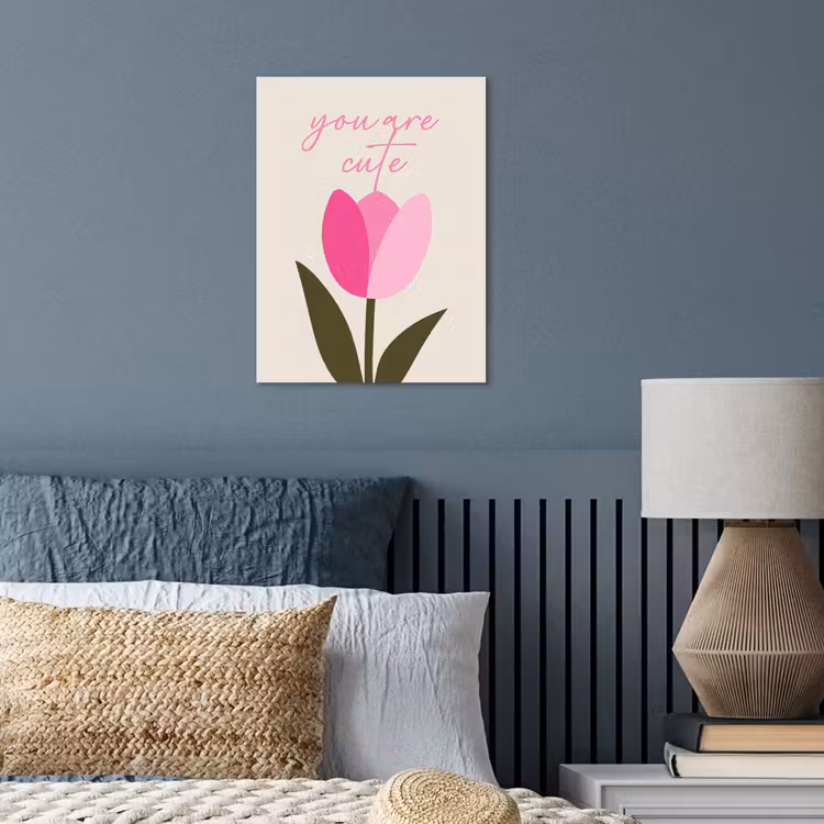 Tulp - Roze - Valentijn - Bloem poster papier klein -sfeer2