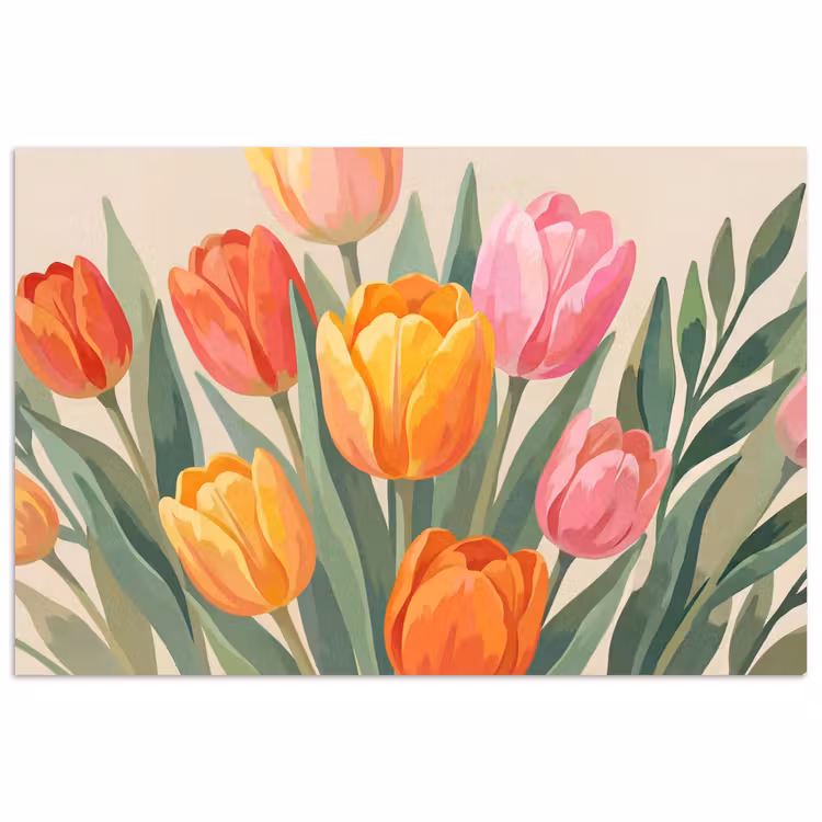 Tulpen - Abstract - Kleurrijk poster papier klein -3d