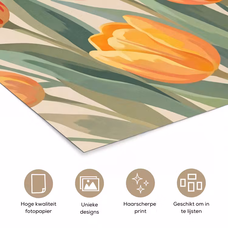 Tulpen - Abstract - Kleurrijk poster papier klein -closeup_NL