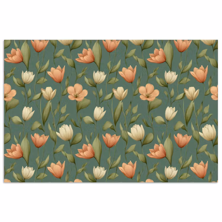 Tulpen - Botanisch - Groen poster papier klein 62 -3d