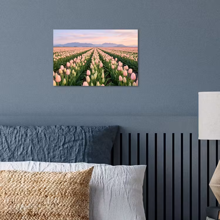 Tulpen - Landschap - Roze poster papier klein -sfeer2