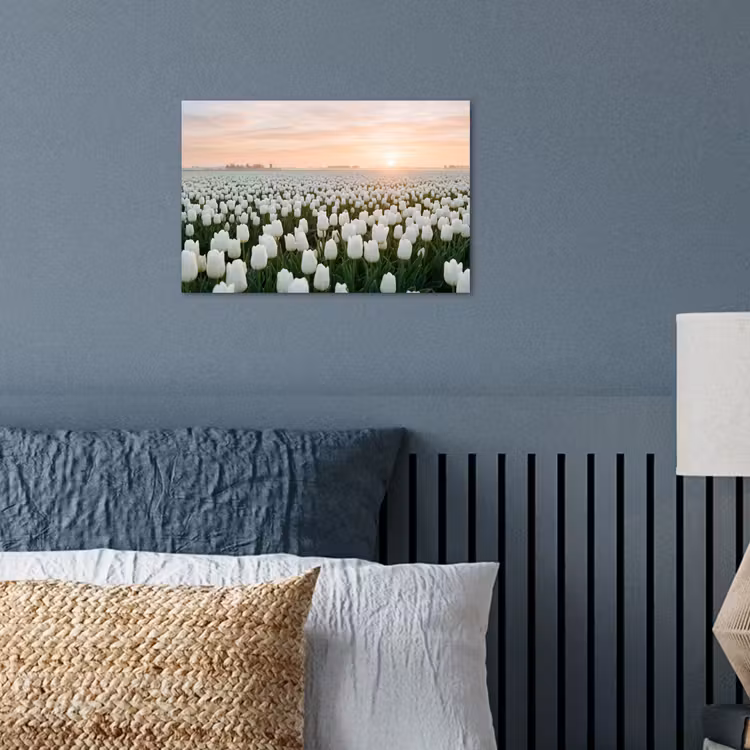 Tulpen - Landschap - Wit poster papier klein -sfeer2
