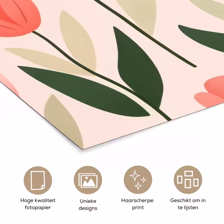 Tulpen - Modern - Roze poster papier klein -closeup_NL