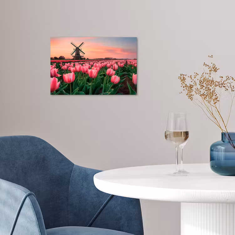 Tulpen - Molen - Nederland poster papier klein -sfeer3