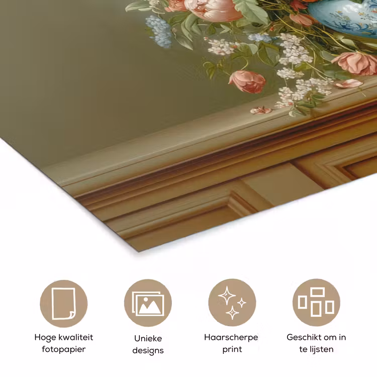 Vaas - Pastel - Kleuren - Bloemen poster papier klein -closeup_NL