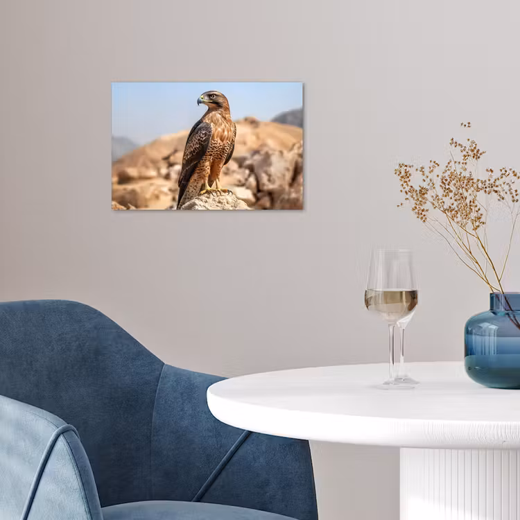 Valk - Vogel - Rots - Macht poster papier klein -sfeer3