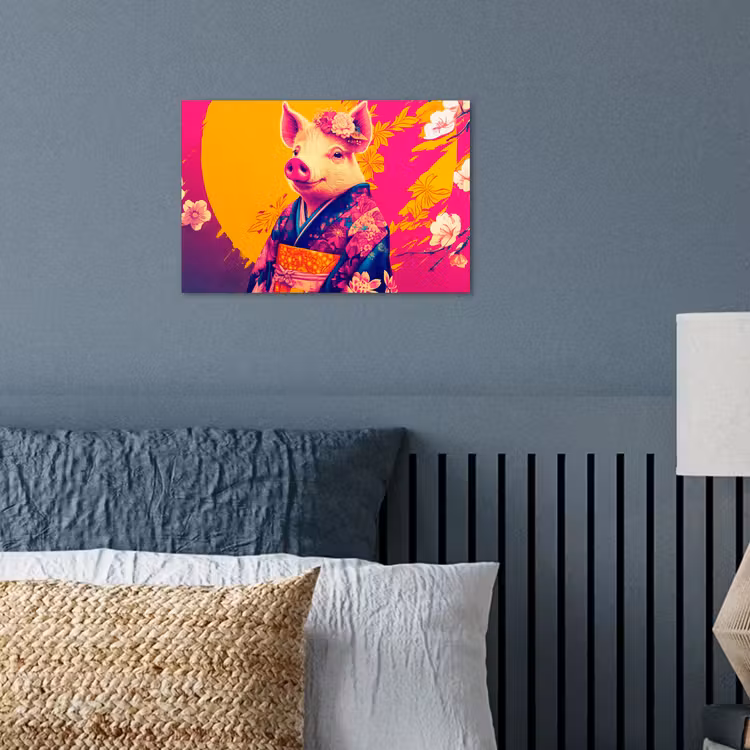 Varken - Bloemkroon - Kimono - Abstract poster papier klein -sfeer2