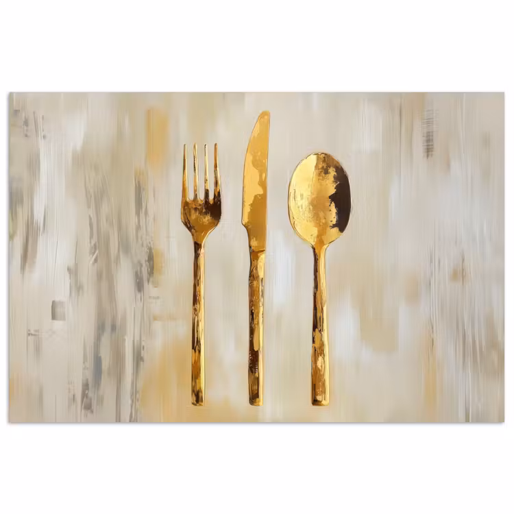 Verf - Goud - Bestek poster papier klein -3d