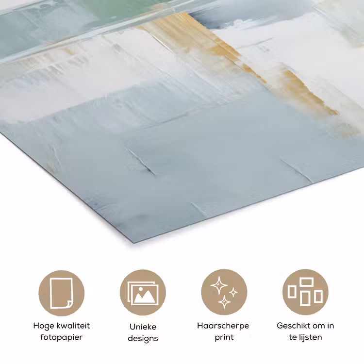 Verf - Moderne kunst - Abstract - Grijs poster papier klein -closeup_NL