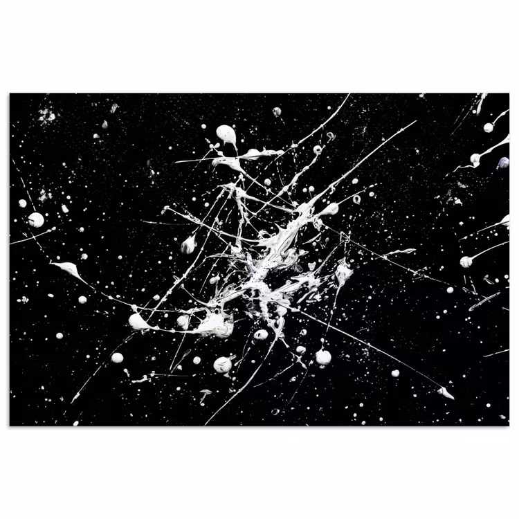 Verfspatten - Wit - Abstract - Explosie poster papier klein -3d
