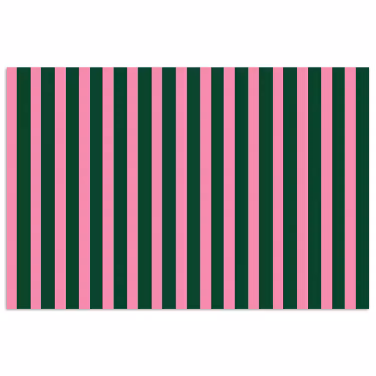 Verticale strepen - Groen - Roze poster papier klein 62 -3d