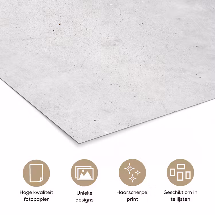 Verwering - Beton - Structuren - Vintage - Industrieel - Grijs poster papier klein -closeup_NL