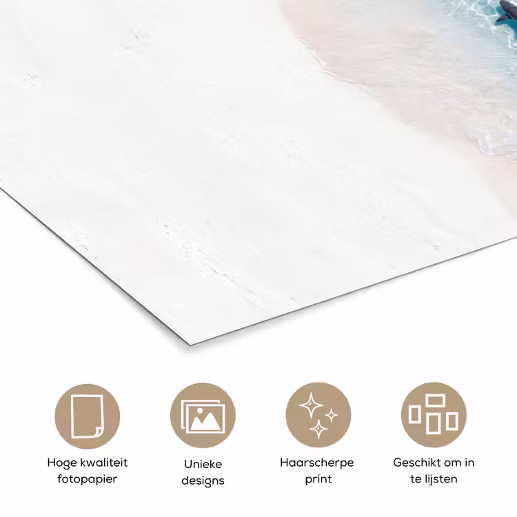 Vis - Oceaan - Strand - Turquoise - Natuur poster papier klein -closeup_NL