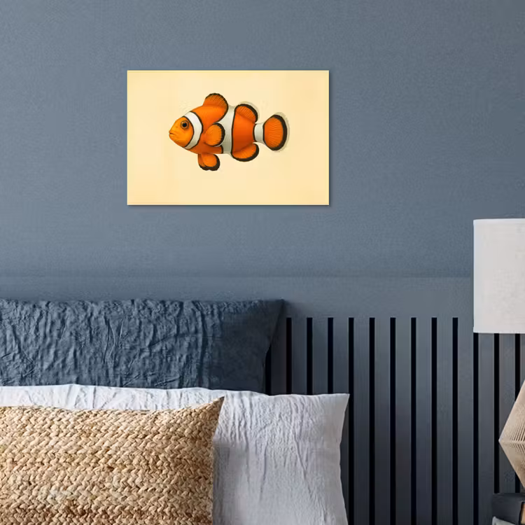 Vis - Oranje - Strepen poster papier klein -sfeer2